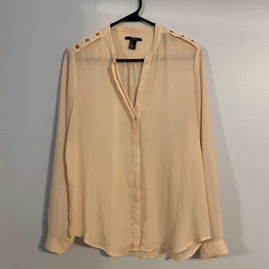 Cream Blouse with shoulder details